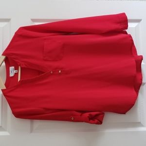 Twine & String • Red Long Sleeve Blouse workwear